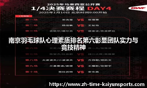 南京羽毛球队心理素质排名第六彰显团队实力与竞技精神